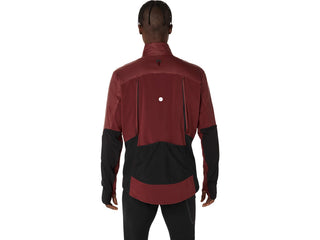 Asics Mens Road Winter Jacket | Dark Red Planet