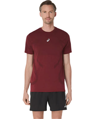 Asics Road Seamless SS Tee | Dark Red Planet