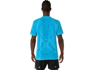 Asics Mens Road Seamless SS Tee | Aegean Blue/Sky