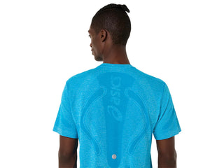 Asics Mens Road Seamless SS Tee | Aegean Blue/Sky