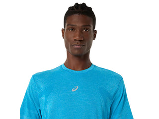 Asics Mens Road Seamless SS Tee | Aegean Blue/Sky