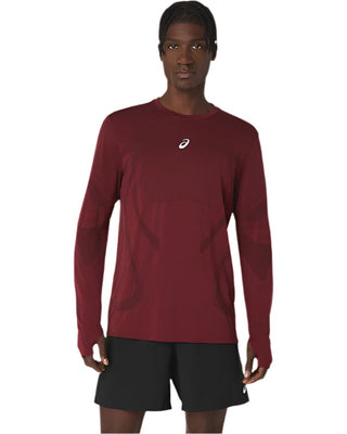 Asics Road Seamless LS Top | Dark Red Planet