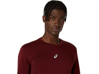 Asics Road Seamless LS Top | Dark Red Planet