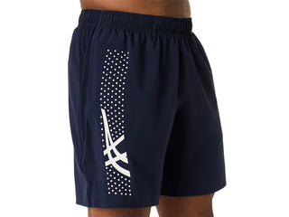 Asics Mens Icon 7" Shorts | Midnight/Cream