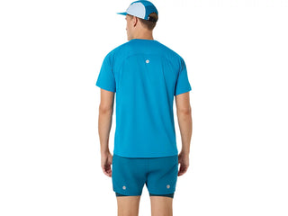 Asics Mens Road Fade SS Tee | Aegean Blue/Yamabuki