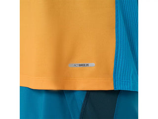 Asics Mens Road Fade SS Tee | Aegean Blue/Yamabuki