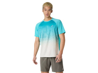 Asics Mens Road Fade SS Top | Energy Aqua