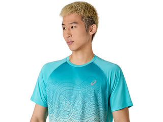 Asics Mens Road Fade SS Top | Energy Aqua