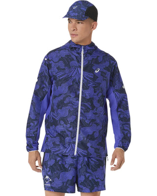 Asics Mens Fujitrail Packable Jacket | Cobalt Burst/Indigo Blue