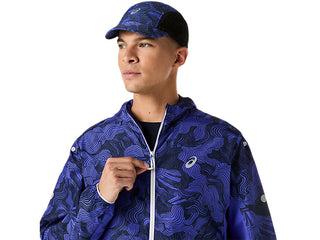 Asics Mens Fujitrail Packable Jacket | Cobalt Burst/Indigo Blue