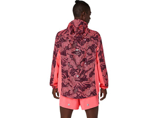 Asics Mens Fujitrail Packable Jacket | Blazing Coral/Aubergine