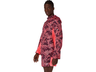 Asics Mens Fujitrail Packable Jacket | Blazing Coral/Aubergine
