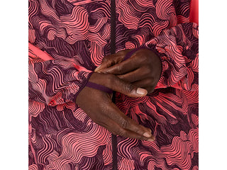 Asics Mens Fujitrail Packable Jacket | Blazing Coral/Aubergine