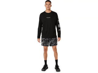 Asics Mens Fujitrail All Over Print Shorts | Performance Black/Carbon Cream