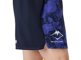 Asics Mens Fujitrail All Over Print Shorts | Midnight/Cobalt Burst