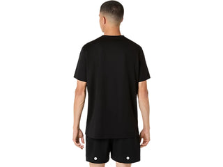 Asics Mens Fujitrail Log Short Sleeve T-Shirt | Black/Cream
