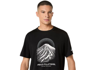 Asics Mens Fujitrail Log Short Sleeve T-Shirt | Black/Cream