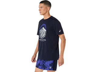 Asics Mens Fujitrail Log Short Sleeve T-Shirt | Midnight/Cobalt Burst