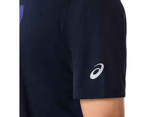 Asics Mens Fujitrail Log Short Sleeve T-Shirt | Midnight/Cobalt Burst