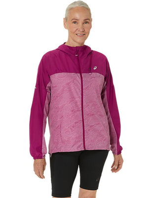 Asics Womens Fujitrail Packable Windbreaker | Soft Berry/Blackberry