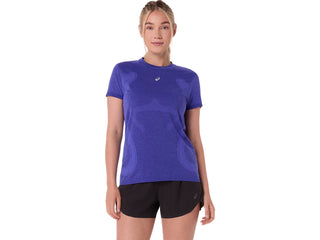 Asics Womens Road Seamless SS Tee | Cobalt Burst/Eggplant