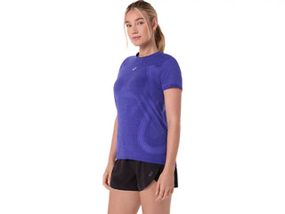 Asics Womens Road Seamless SS Tee | Cobalt Burst/Eggplant