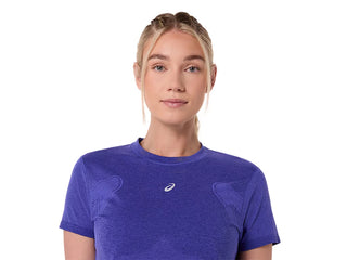 Asics Womens Road Seamless SS Tee | Cobalt Burst/Eggplant