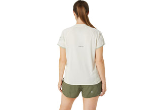 Asics Womens Icon SS Top | Birch/Olive Grey