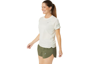 Asics Womens Icon SS Top | Birch/Olive Grey