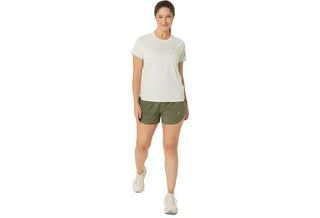 Asics Womens Icon SS Top | Birch/Olive Grey