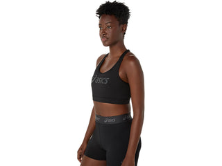 Asics Womens Essential Padless Logo Bra | Black
