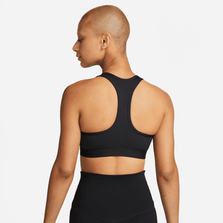 Nike Womens Swoosh Medium Support Sports Bra | Black/White