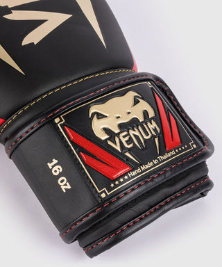 Venum Elite Boxing Gloves | Black/Gold/Red