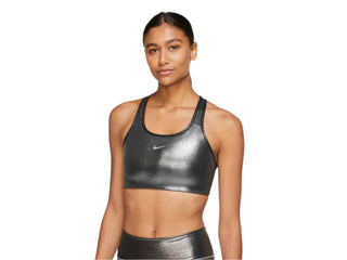 Nike Womens Swoosh Icon Clash Shimmer Bra Black / Silver