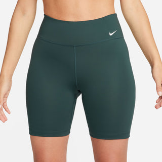 Nike Womens One Mid-Rise 7" Biker Shorts | Deep Jungle/White