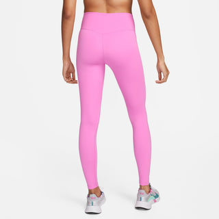 Nike Womens Dri-Fit One Mid Rise Leggings | Playful Pink/White