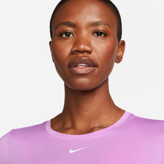 Nike Womens One Dri-FIT Short Sleeved Slim Tee | Rush Fuschia/White