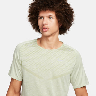 Nike Mens Dri-FIT ADV Short-Sleeved Running Tee | Olive Aura/Sea Glass/Reflective Silver