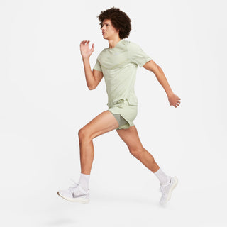 Nike Mens Dri-FIT ADV Short-Sleeved Running Tee | Olive Aura/Sea Glass/Reflective Silver