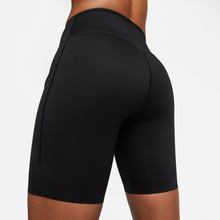 Nike Womens Go Firm Mid-Rise 8" Biker Shorts | Black/Black