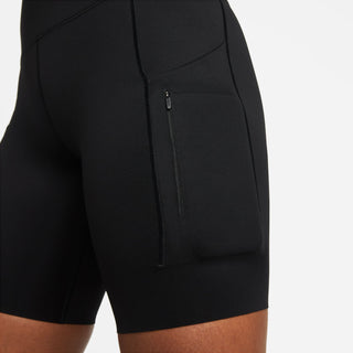 Nike Womens Go Firm Mid-Rise 8" Biker Shorts | Black/Black