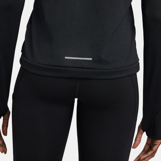 Nike Womens Dri-FIT Pacer Crew Neck Top | Black/Reflective Silver