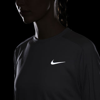 Nike Womens Dri-FIT Pacer Crew Neck Top | Light Iron Ore/Reflective Silver