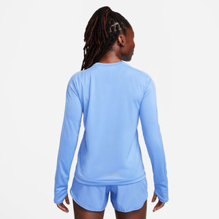Nike Womens Dri-FIT Pacer Crew Neck Top | Polar/Reflective Silver