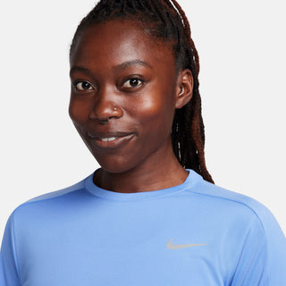 Nike Womens Dri-FIT Pacer Crew Neck Top | Polar/Reflective Silver