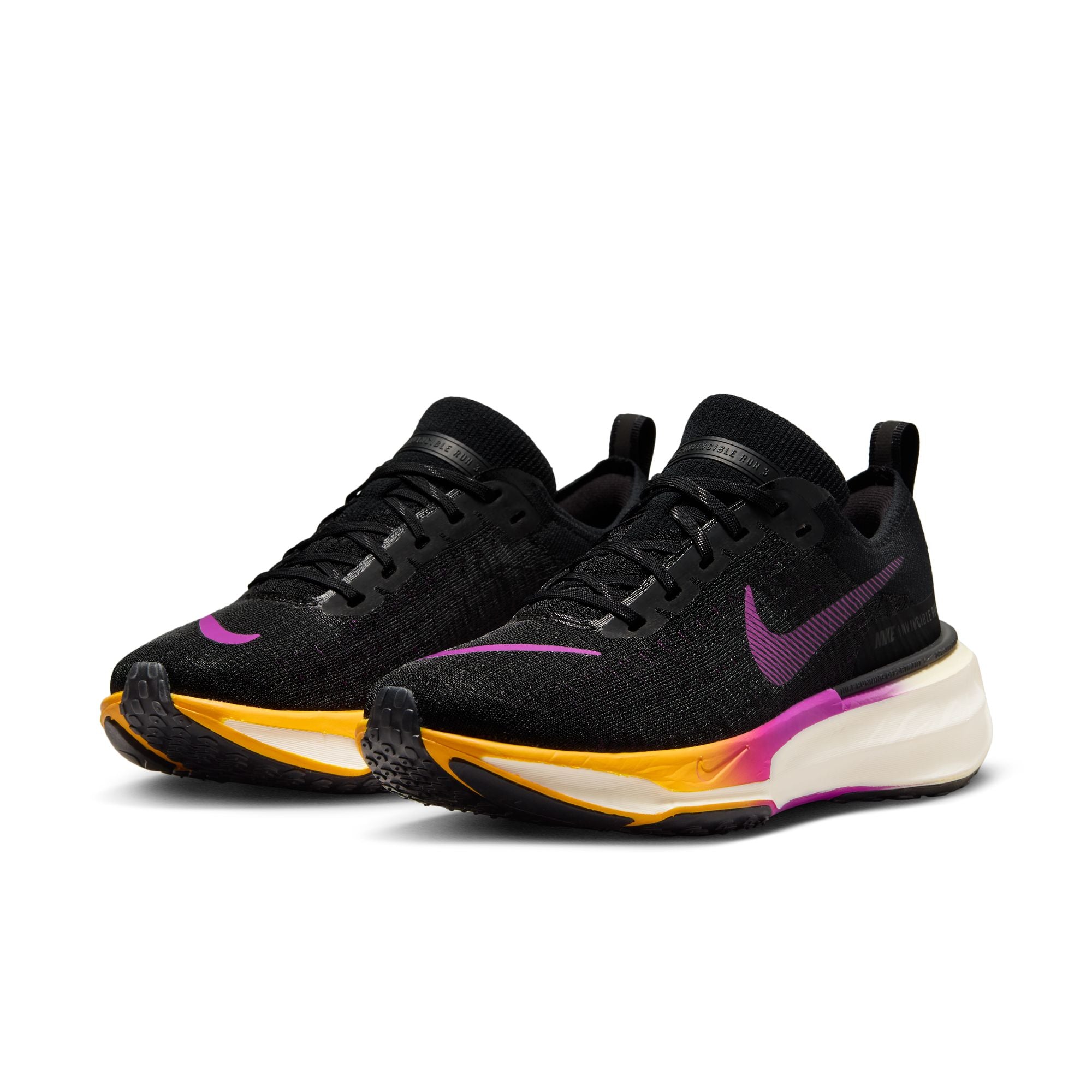 Nike Womens ZoomX Invincible 3 Black Hyper Violet Laser Orange Taskers Sports