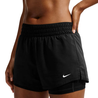 Nike One Womens Dri-FIT 3" 2-in-1 Shorts | Black/White