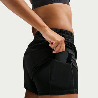Nike One Womens Dri-FIT 3" 2-in-1 Shorts | Black/White