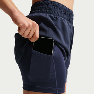 Nike Womens One Dri-FIT High-Waisted 3" 2-in-1 Shorts | Midnight Navy