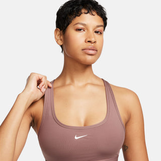 Nike Womens Swoosh Light Support Non-Padded Sports Bra | Smokey Mauve/White